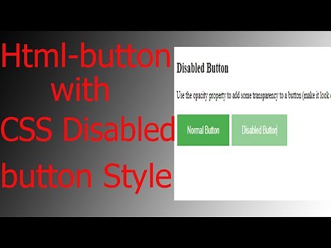 How to Create a Disabled Button Only Using Html and CSS (2021)