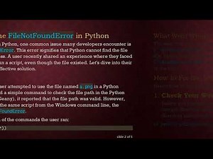Resolving the FileNotFoundError: [Errno 2] No such file or directory When Running Python Code
