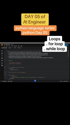 Mastering Loops in Python: Day 5 of AI Engineer Series