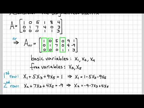 Linear Algebra Example Problems - General Solution of Augmented Matrix