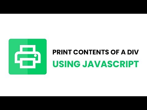 Print Contents Of A Div Element | HTML, CSS & Javascript