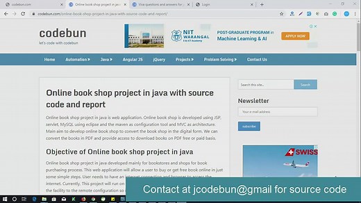 Online book shop project in java with source code and report