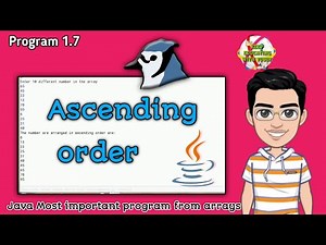 Java Program To Arrange Number In Ascending Order | Java Programs | Ascending Order Java Program