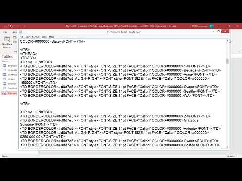 How to Link a Table in HTML file to MS Access - Office 365