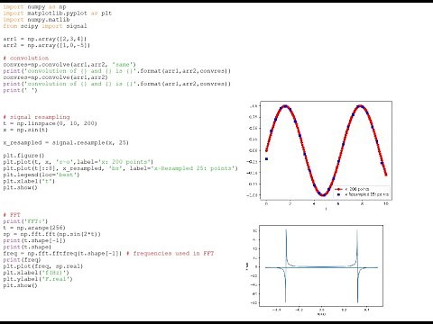Basic Signal Processing Using Numpy and Scipy (Convolution, Resampling, FFT)