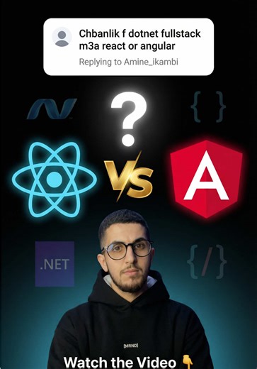 الرأي ديالي ف dotnet Angular, React 🔥👨🏻‍💻 #programmer #coding #developer #webdevelopment #javascript