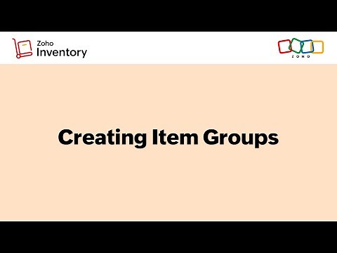 How to Create Item Groups - Zoho Inventory