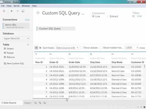 How to edit custom SQL in Tableau