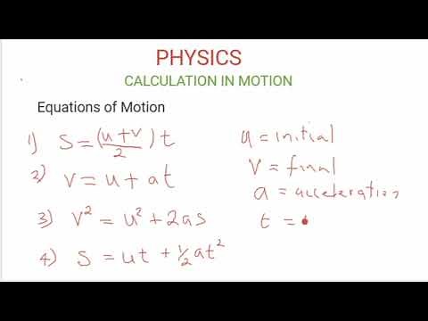 CALCULATIONS IN MOTION - PHYSICS