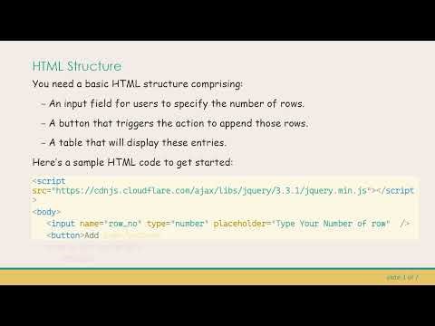 How to Create Dynamic Tables with JavaScript and jQuery