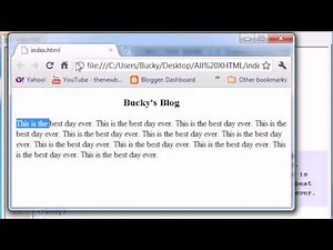 XHTML and CSS Tutorial - 19 - text-align and Changing Background Color
