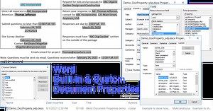 Built-in and Custom Word Document Property Reference   VBA to list names and values