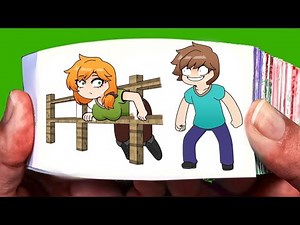 Alex found an egg and got stuck in the fence Minecraft anime #flipbook #animation #alex #minecraft