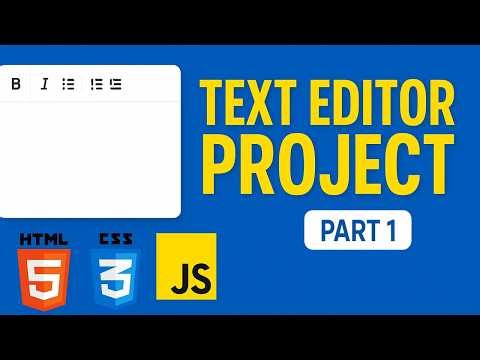 Build a Text Editor Project Using HTML CSS & JavaScript in Hindi | With Code | Part 1