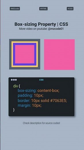 CSS Box-Sizing Explained in one short (Border-Box vs. Content-Box) #cssprojects #cssshorts