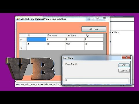 VB.NET - How To Add A Row To DataGridView From InputBox In VB.NET [ With Source Code ]