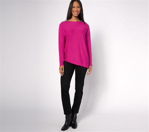 Peace Love World Pure Love Asymmetrical Sweater - QVC.com