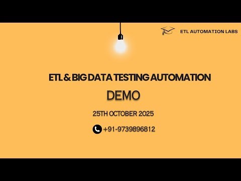 Free ETL Automation Demo | Python, PySpark, Pytest & Framework Building from Scratch - 9739896812