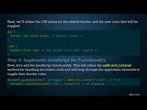 How to Change All Border Colors on a Web Page with JavaScript