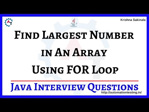 16. Find Largest Number In An Array Using For Loop in Java | Java Interview Questions