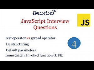 Javascript interview questions | destructuring in javascript | rest operator and spread operator