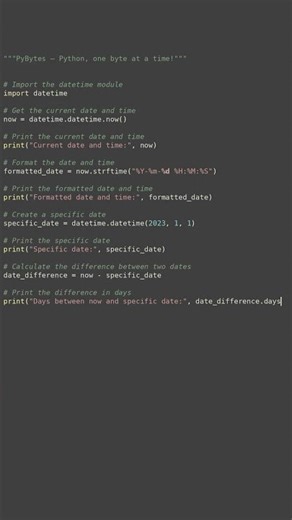datetime module usage #python #showcase