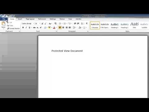 How to disable Word 2010 Protected View