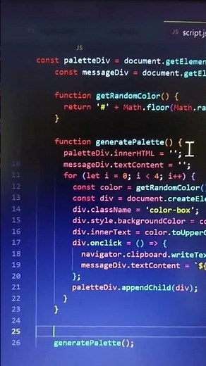 Create a Color Palette Generator using HTML CSS JavaScript
