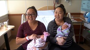 Identical twins give birth to daughters on the same day