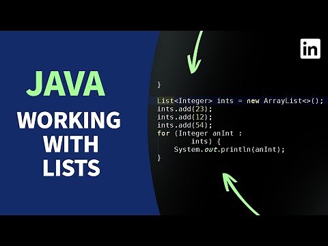 Java Tutorial - Working with LISTS