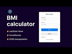 Build A BMI Calculator Using React JS Mini Project | useState Hook & Conditionals 🔥🔥🚀 ( Hindi )