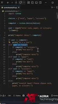 Build Rock Paper Scissors Game in Python Beginner Python Project #shorts #viralshort #python