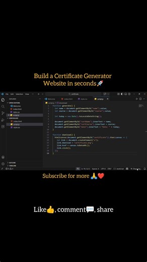 Create Certificate Generator Using HTML CSS & JavaScript | Certificate Maker Project #tech #explore