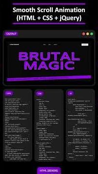 Smooth Scroll Animation ✨🖱️ (HTML + CSS + jQuery) #htmlcss #css3 #javascript #jquery #webdesign2025