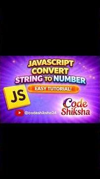 String to Number in 1 Line 😳 #javascript #coding #webdevelopment #js #programming #codeshiksha #cs