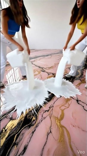 Luxurious bedroom with Insane Satisfying Epoxy Pour – Rose Gold Marble Magic! 🪄