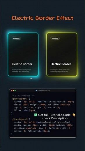 Electric Border Effect ⚡ | HTML & CSS Glowing UI Animation #webdevelopment #htmlcss #animation