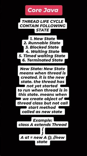 "Exploring the New State in Java Thread Life Cycle | Thread States Explained | Core Java Tutorial"