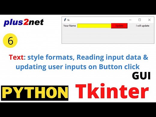 Tkinter Text style & to read input & display text on click event of button by get() & set() methods