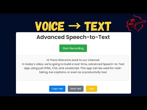 Speech Recognition in JavaScript | Build a Voice-to-Text Web App