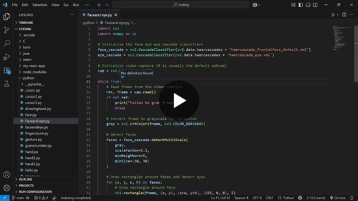 Built a real-time face and eye detection system using Python and OpenCV. | Mayuresh Bhat posted on the topic | LinkedIn