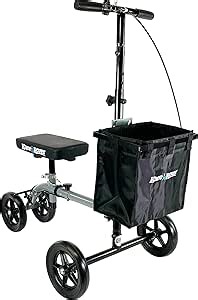 KneeRover Ultra Knee Walker Lightweight Economy Steerable Knee Scooter for Adults for Foot Surgery Broken Ankle Foot Injuries - Knee Rover Scooter for Broken Foot Injured Leg with Basket Gray (Gray)