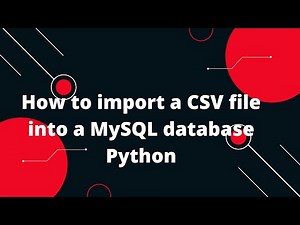 Python Flask Tutorial #23 How to import a CSV file into a MySQL database Python