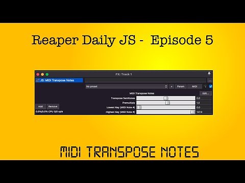 Reaper Daily JS: Ep 5 - Midi Transpose Notes