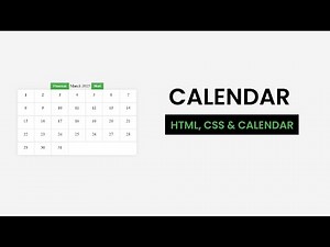 Calendar With Events | HTML, CSS, Javascript