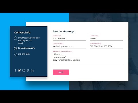 Creating an Impressive Contact Us Page using Html5 & CSS3| Floating Placeholder CSS3