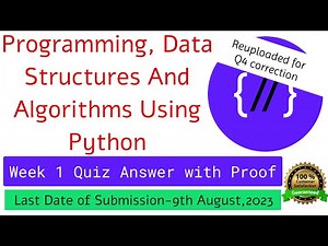 NPTEL: Programming , Data Structures and Algorithms Using Python Week 1 Quiz answer with proof(100%)