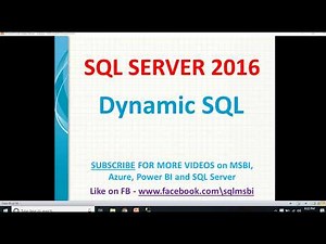 Dynamic sql in sql server | dynamic queries in sql server | sql execute function