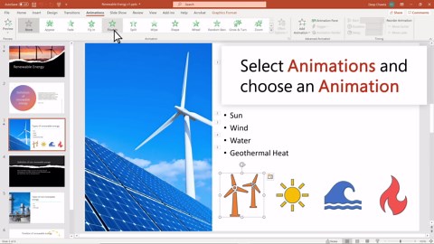 Animate text or objects