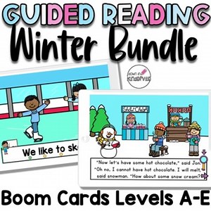 Winter Books Guided Reading Levels A-E Boom Cards Distance Learning